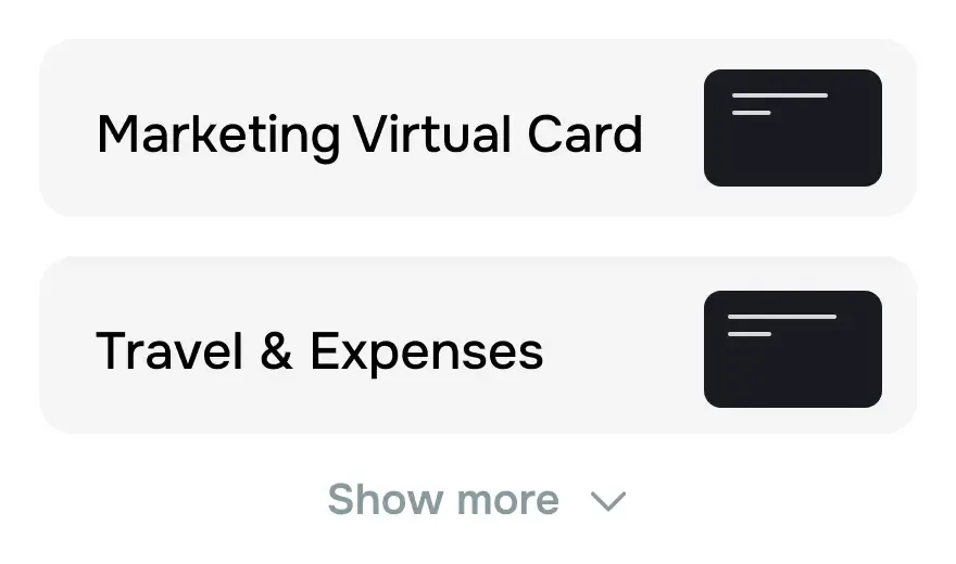 Corporate cards for every need