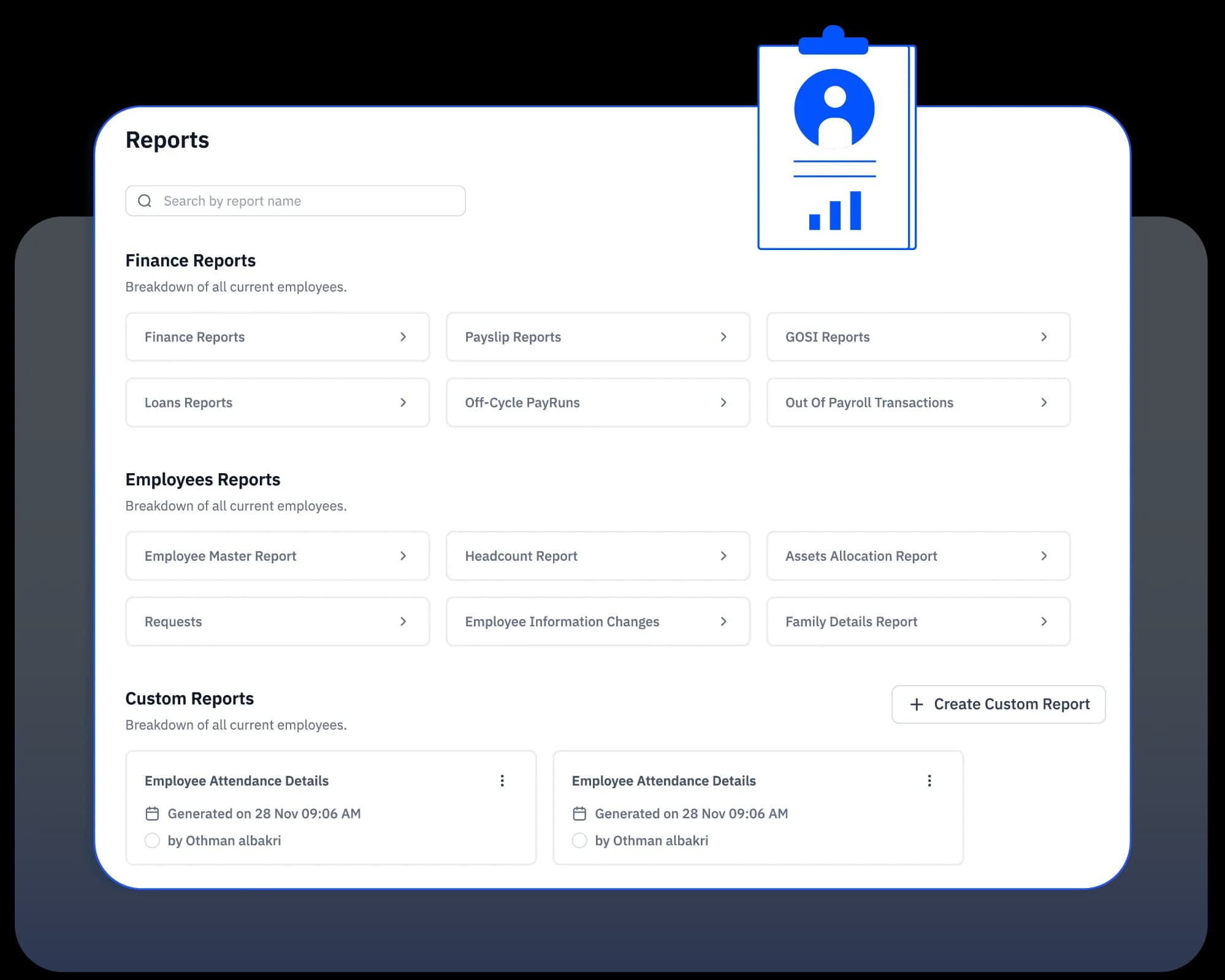 Download custom HR data reports