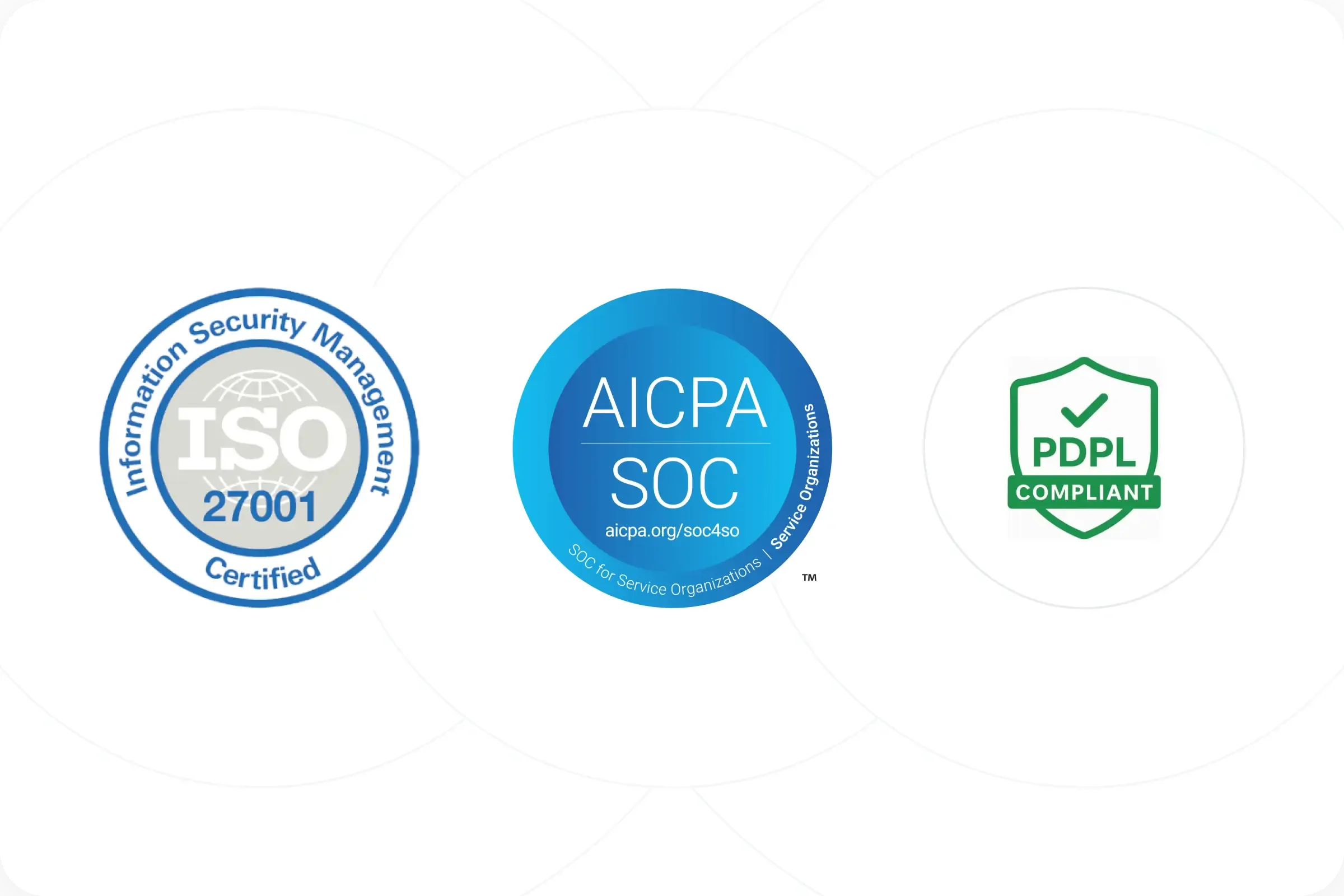 بنية تحتية متوافقة مع معايير ISO 27001 وSOC 2، مع اتفاقيات مستوى الخدمة (SLA) مضمونة التشغيل.