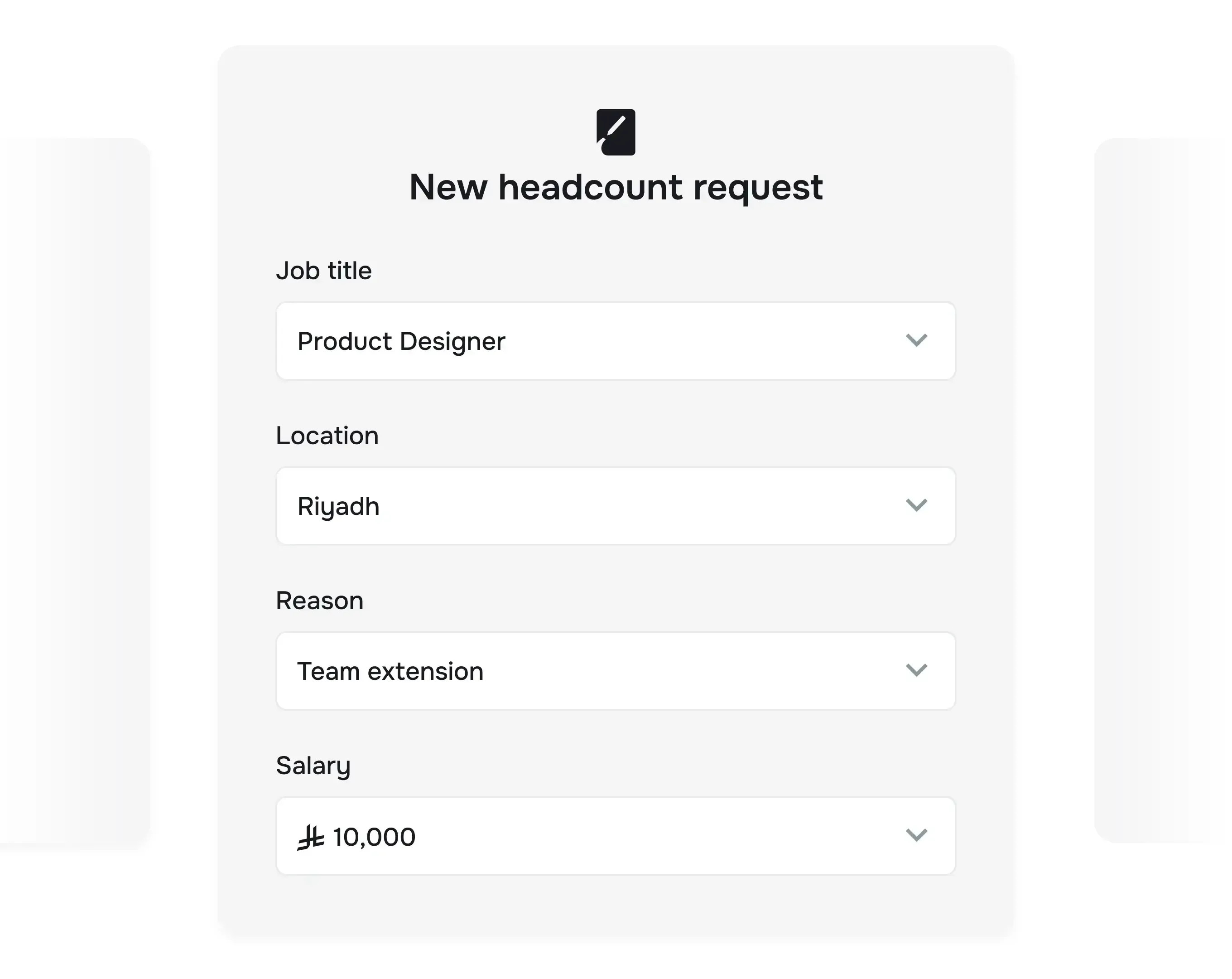 Add headcount details like role, salary & more